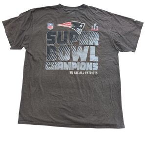 NFL Pro Line Fanatics Men's Tshirt 2XLB Patriots Super Bowl LI 51‎ Grey Tagless